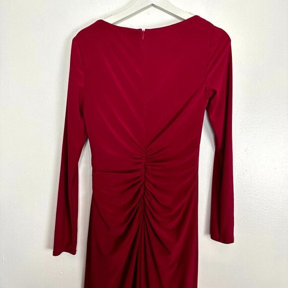 MAC DUGGAL Long Sleeve Jersey Evening Gown in Berry Size US 6 - Picture 8 of 10